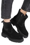 Fekete fordított bőr bakancs is7h444