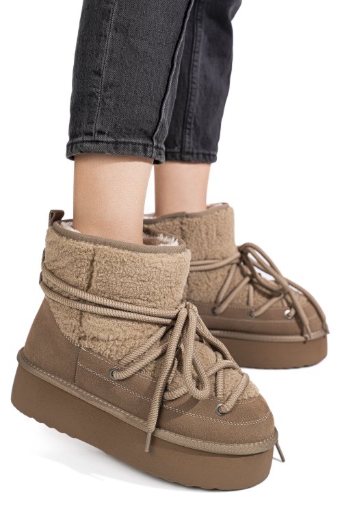 Bézs fordított bőr csizma 1s7h265