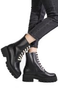 Fekete természetes bőr bakancs 1s7h34