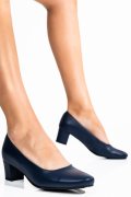 Tengerészkék természetes bőr magassarkú cipők 1s7h400