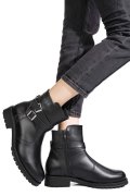 Fekete természetes bőr bakancs 0s7h80-ii