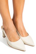 Bézs természetes bőr magassarkú cipők 1s7h699x