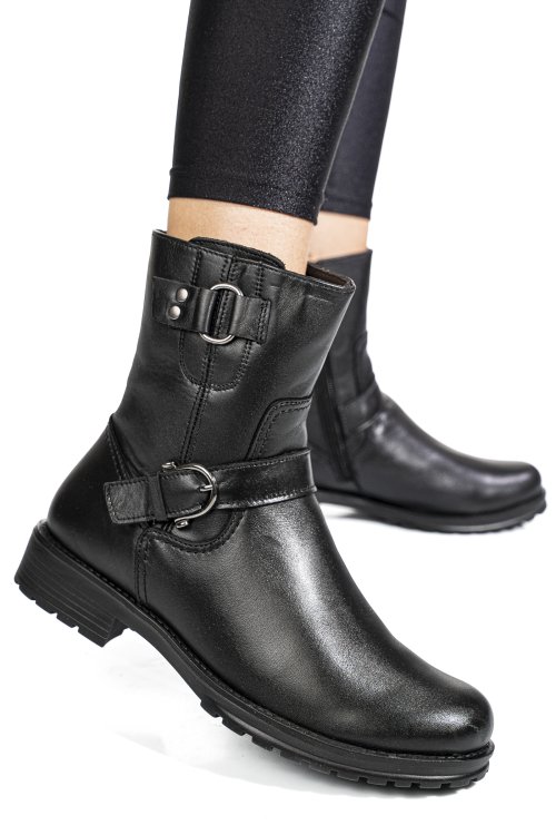 Fekete természetes bőr bakancs 8s7h75