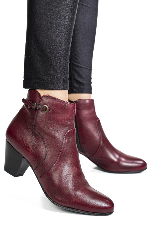 Piros természetes bőr bakancs 5s7h0132039