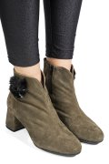 Khaki fordított bőr bokacsizma 7s7h25