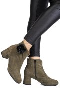 Khaki fordított bőr bokacsizma 7s7h25