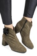 Khaki fordított bőr bokacsizma 7s7h25