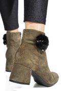 Khaki fordított bőr bokacsizma 7s7h25