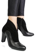 Fekete természetes bőr bokacsizma 7s7h90