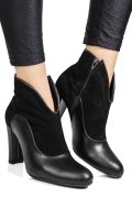 Fekete természetes bőr bokacsizma 7s7h90
