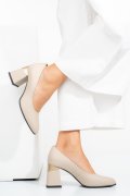 Bézs természetes bőr magassarkú cipők 5s7h005
