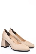 Bézs természetes bőr magassarkú cipők 5s7h005
