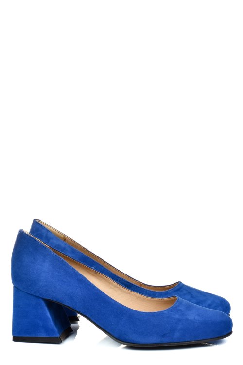 Kék fordított bőr magassarkú cipők 5s7h003