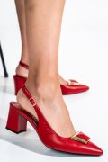 Piros természetes bőr magassarkú cipők 2s7h032