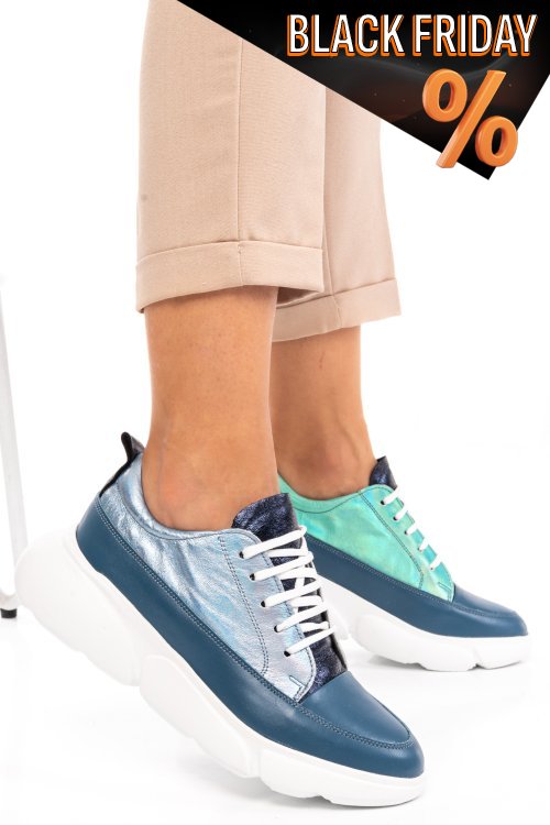 Kék természetes bőr sport cipők 2s7h11608np-hor