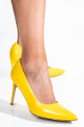Sárga természetes lakkozott bőr magassarkú cipők 1s7h206