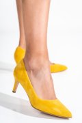 Sárga fordított bőr magassarkú cipők 3s7h514