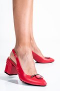 Piros természetes bőr magassarkú cipők 2s7h020amg