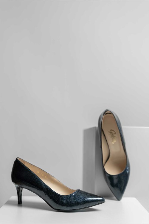 Tengerészkék természetes bőr magassarkú cipők 3s7h514