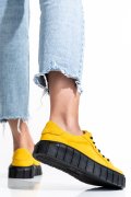 Sárga fordított bőr sport cipők 3s7h011