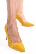 Sárga fordított bőr magassarkú cipők 1s7h206
