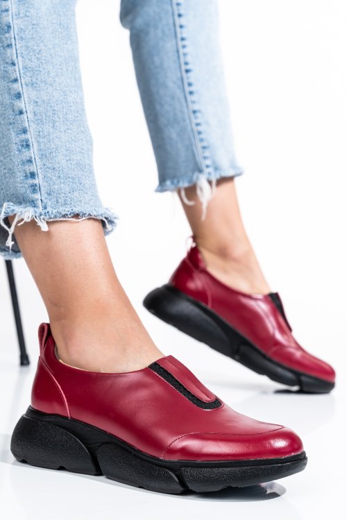 Bordó természetes bőr sport cipők 2s7h003