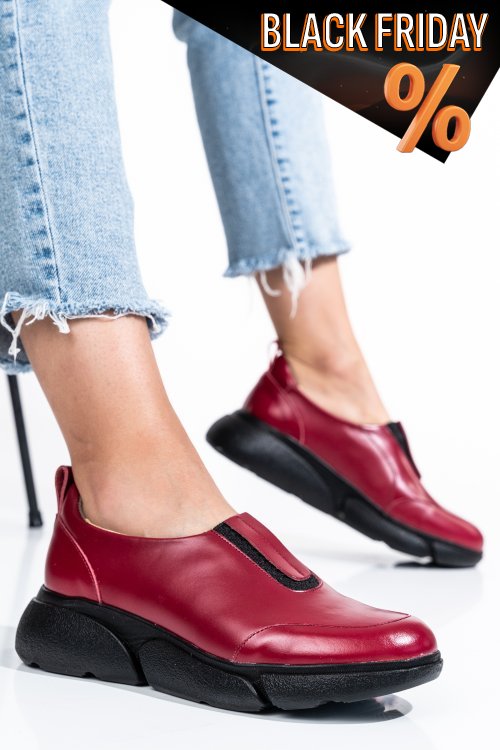 Bordó természetes bőr sport cipők 2s7h003