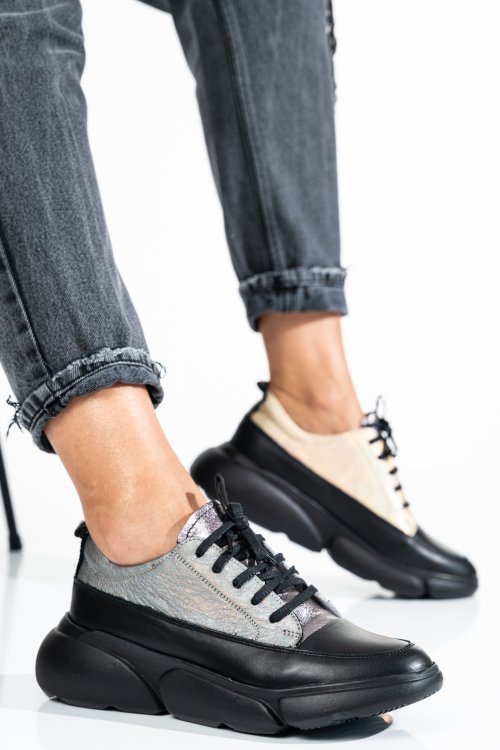 Fekete természetes bőr sport cipők 2s7h11608np-hor