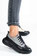 Fekete természetes bőr sport cipők 2s7h11608np-hor