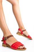 Piros természetes bőr szandál 5s7h50