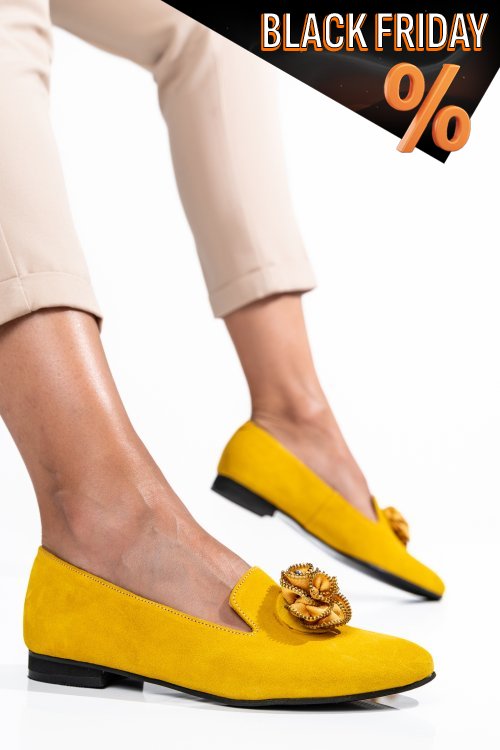 Sárga fordított bőr balett cipők 2s7h57br