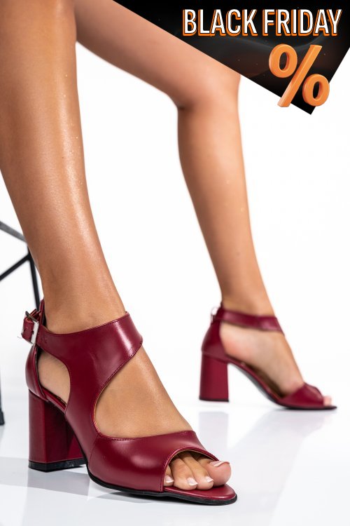 Bordó természetes bőr szandál 1s7h666