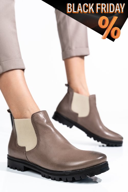 Barna természetes bőr bakancs 4s7h6-673-130