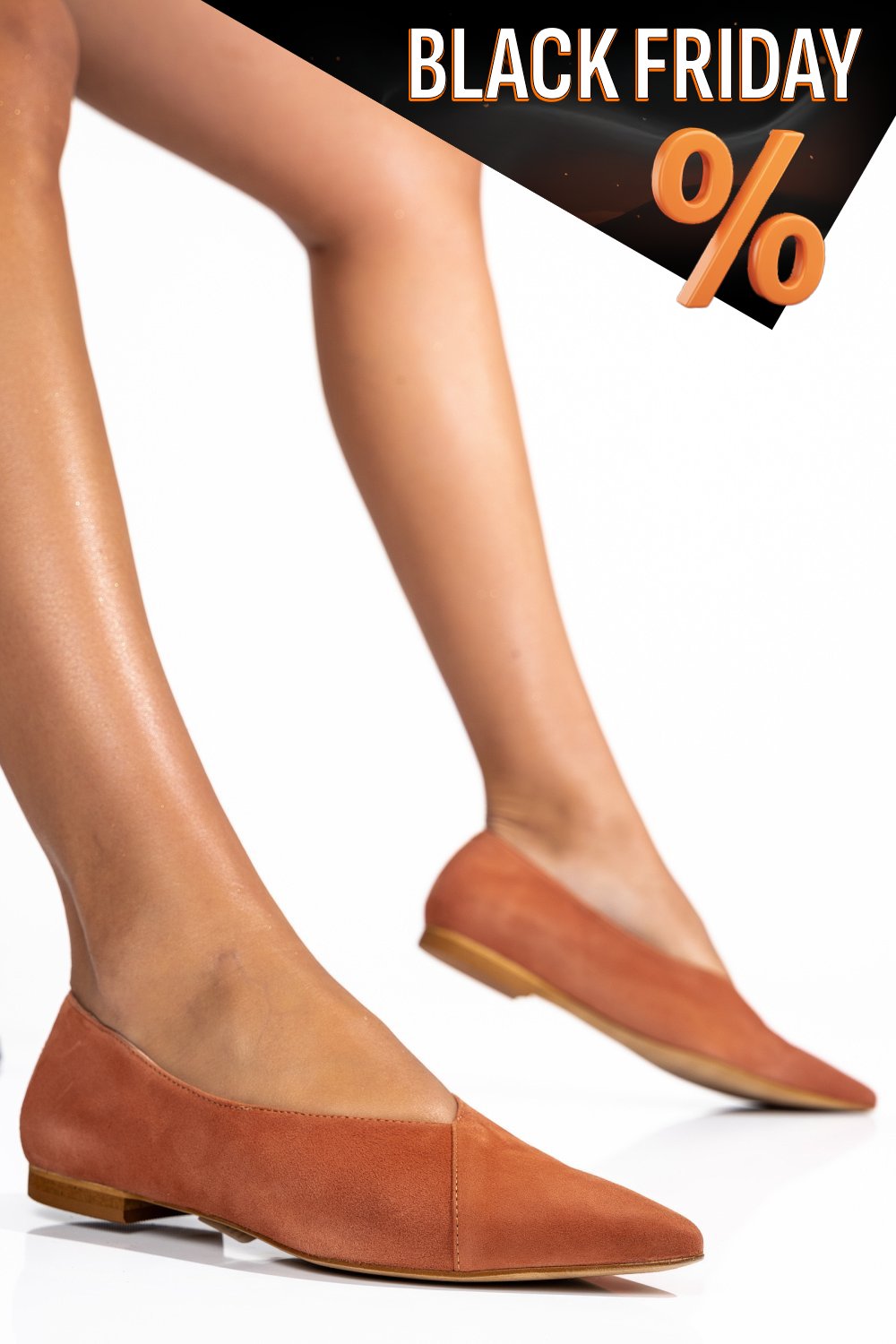 Narancs sárga fordított bőr balett cipők 1s7h467p