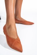 Narancs sárga fordított bőr balett cipők 1s7h467p