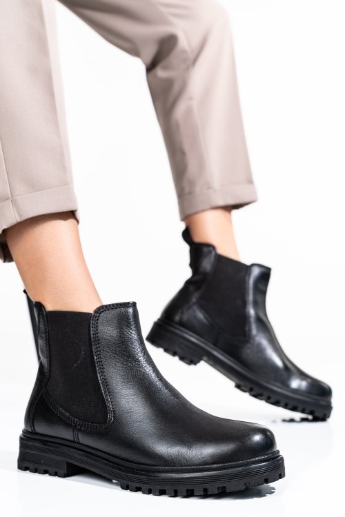 Fekete természetes bőr bakancs 2s7hyy0091201