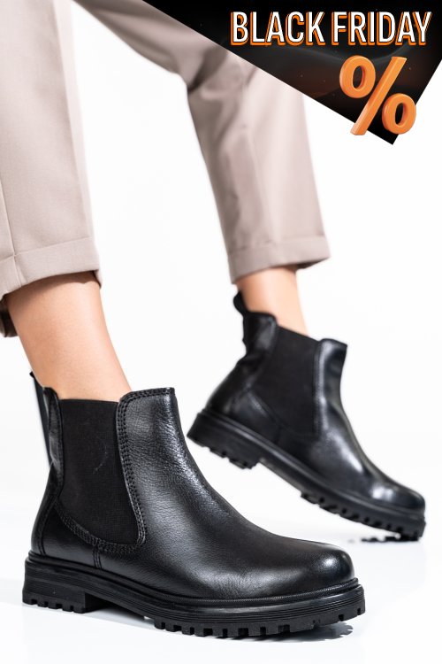 Fekete természetes bőr bakancs 2s7hyy0091201