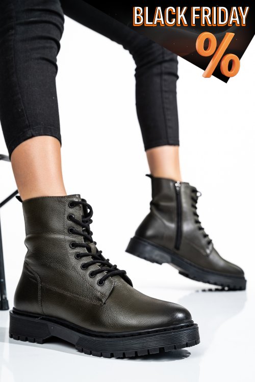 Khaki természetes bőr bakancs 2s7hyy0110201