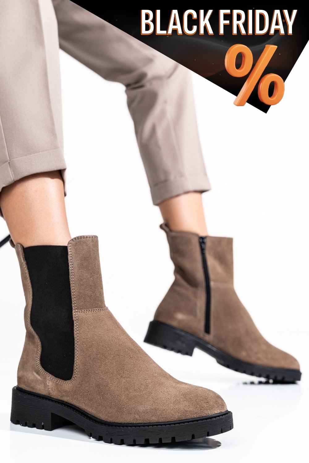 Barna fordított bőr bakancs 2s7hns0011301