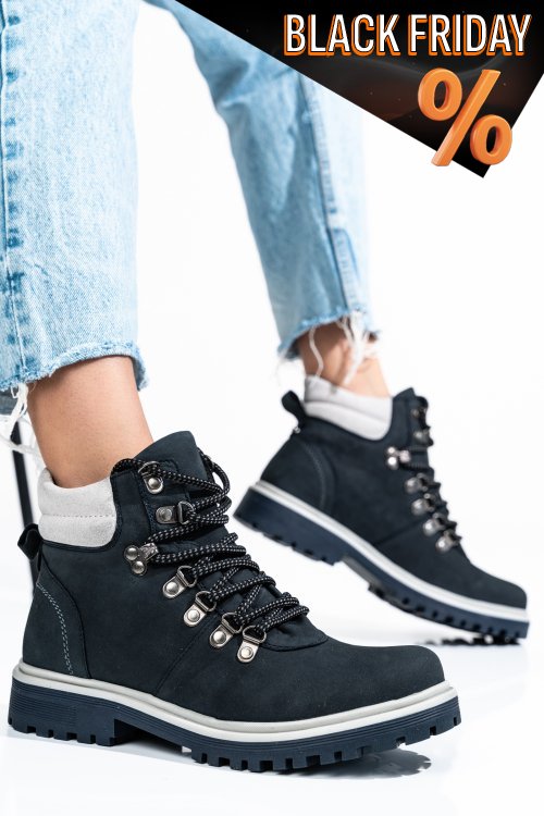 Tengerészkék természetes bőr bakancs 2s7hnu0010201