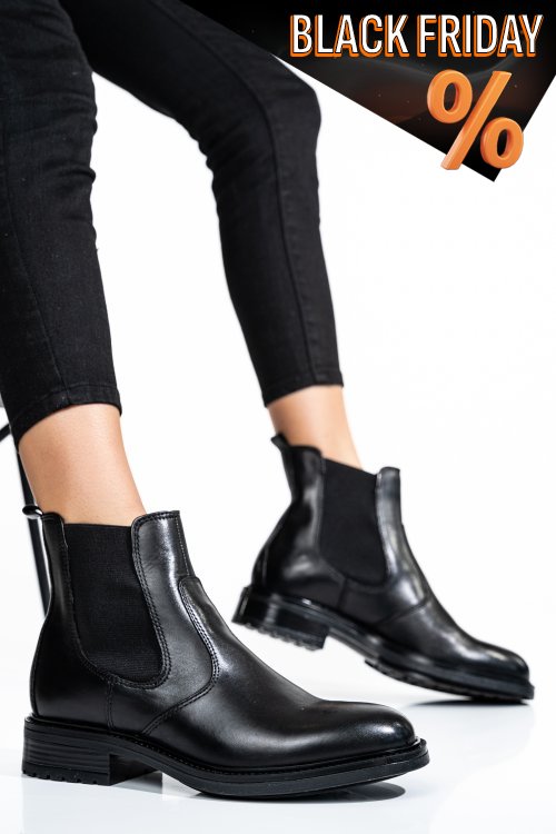 Fekete természetes bőr bakancs ws7hh66h03