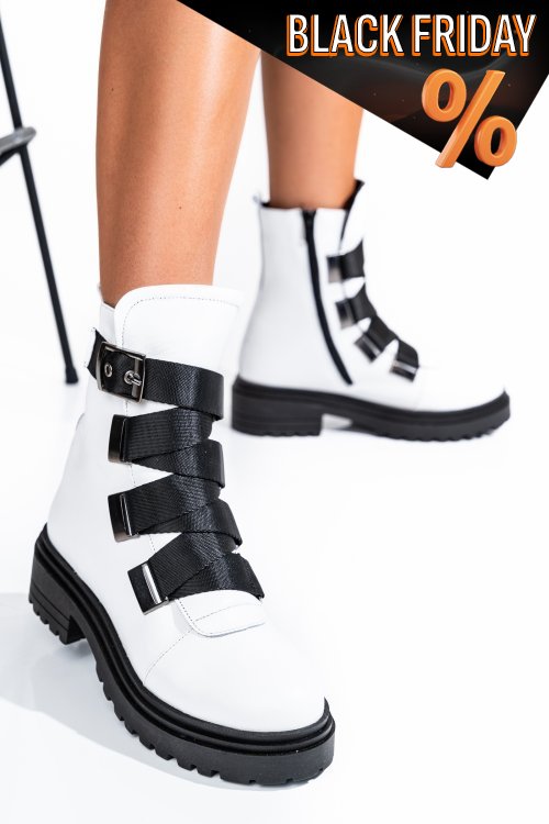 Fehér természetes bőr bakancs 2s7h02847np