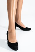 Fekete fordított bőr magassarkú cipők 1s7h500