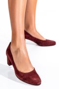 Bordó fordított bőr magassarkú cipők 1s7h500