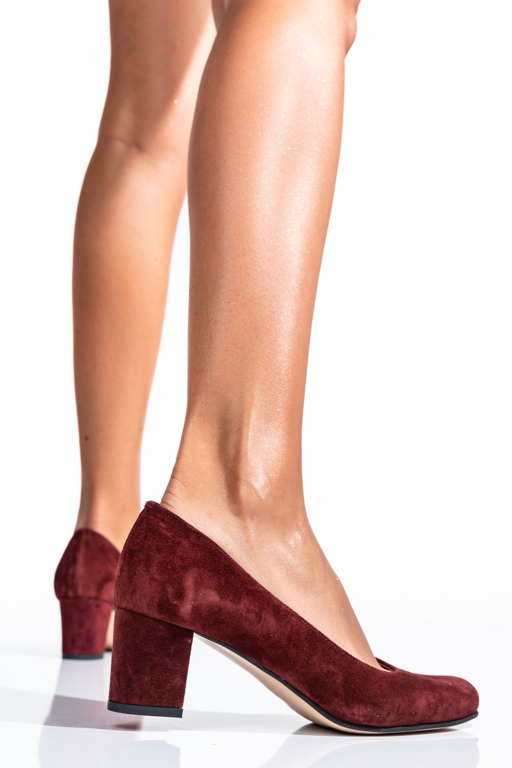 Bordó fordított bőr magassarkú cipők 1s7h500