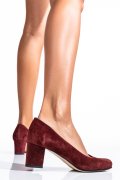 Bordó fordított bőr magassarkú cipők 1s7h500