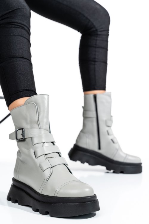 Szürke természetes bőr bakancs 2s7h22866np