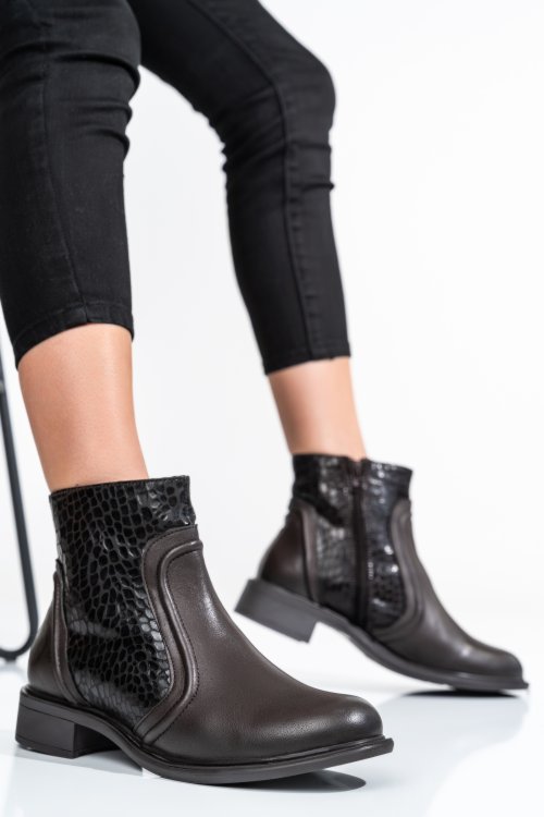 Barna természetes bőr bakancs 7s7h604