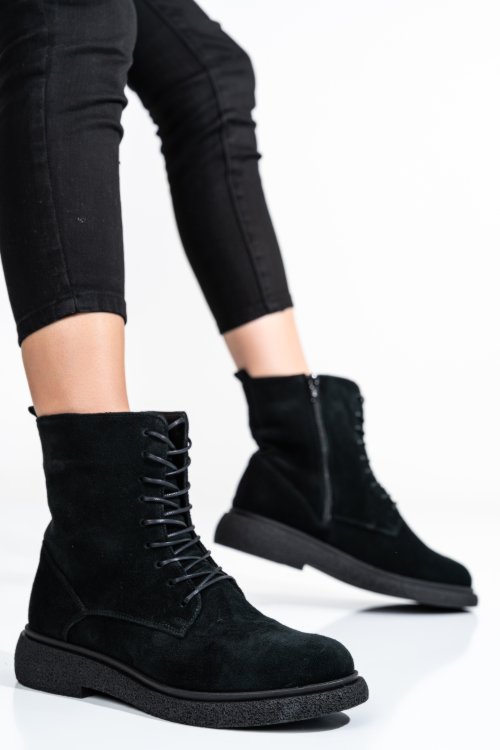 Fekete fordított bőr bakancs 2s7h32-002sp