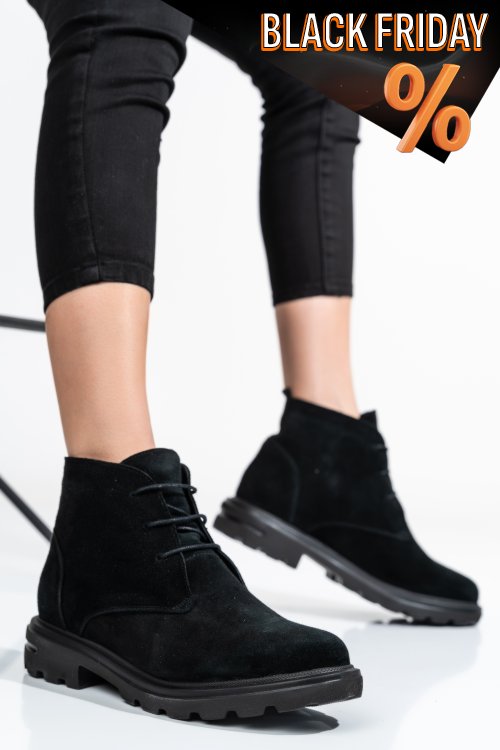 Fekete természetes bőr bakancs 2s7h32-004sp